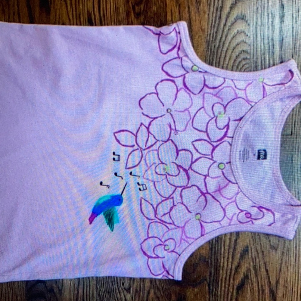 Pretty hummingbird floral blouse
